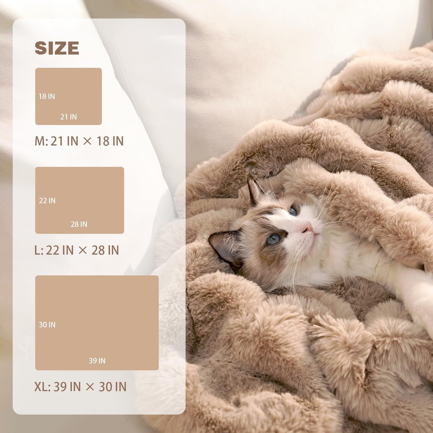 Dog Blanket Ultra Soft Fuzzy Faux Fur Cat Blankets for Indoor Cats Ultra Soft Plush Faux Fur Machine Washable Reversible Pet Throw Protector for Couch Furniture 39"X 30" Coffee