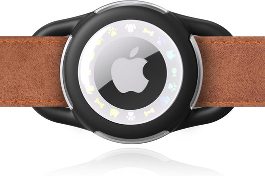 Airtag Dog Collar, Waterproof Airtag Holder for Dog Collar & Cat Collar Slicone Full Body Covered Pet Air Tag Holder (Black, Small)