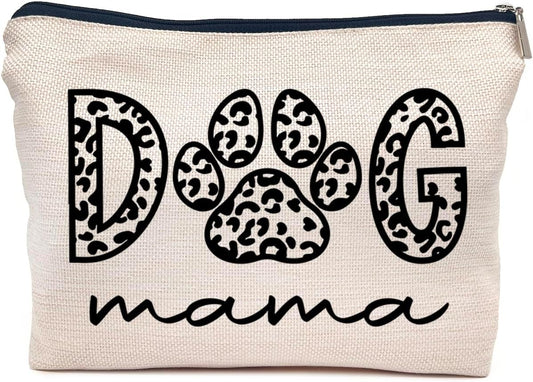 IWXYI Dog Mom Gifts For Women,Dog mama Makeup Bags with Zipper,Dog mama Makeup Bag Zipper Pouch Travel Toiletry Gifts For Women