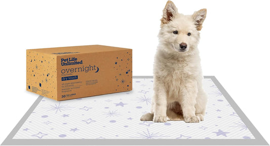 Pet Life Unlimited Overnight Extra Extra Large Puppy Pads – 30" x 36", 30 Count (XXL) | Stylish Dog Training Pads with Odor Controlling Wetness-Activated Jasmine Honey Scent | USA Made