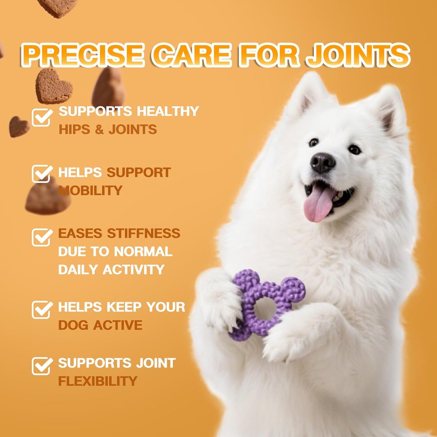 Hip and Joint Supplement for Dogs with Glucosamine, Chondroitin & MSM - Duck Flavor Joint Care Chews, 120 Count - Advanced Mobility Support - Senior Dog Approved (Duck)