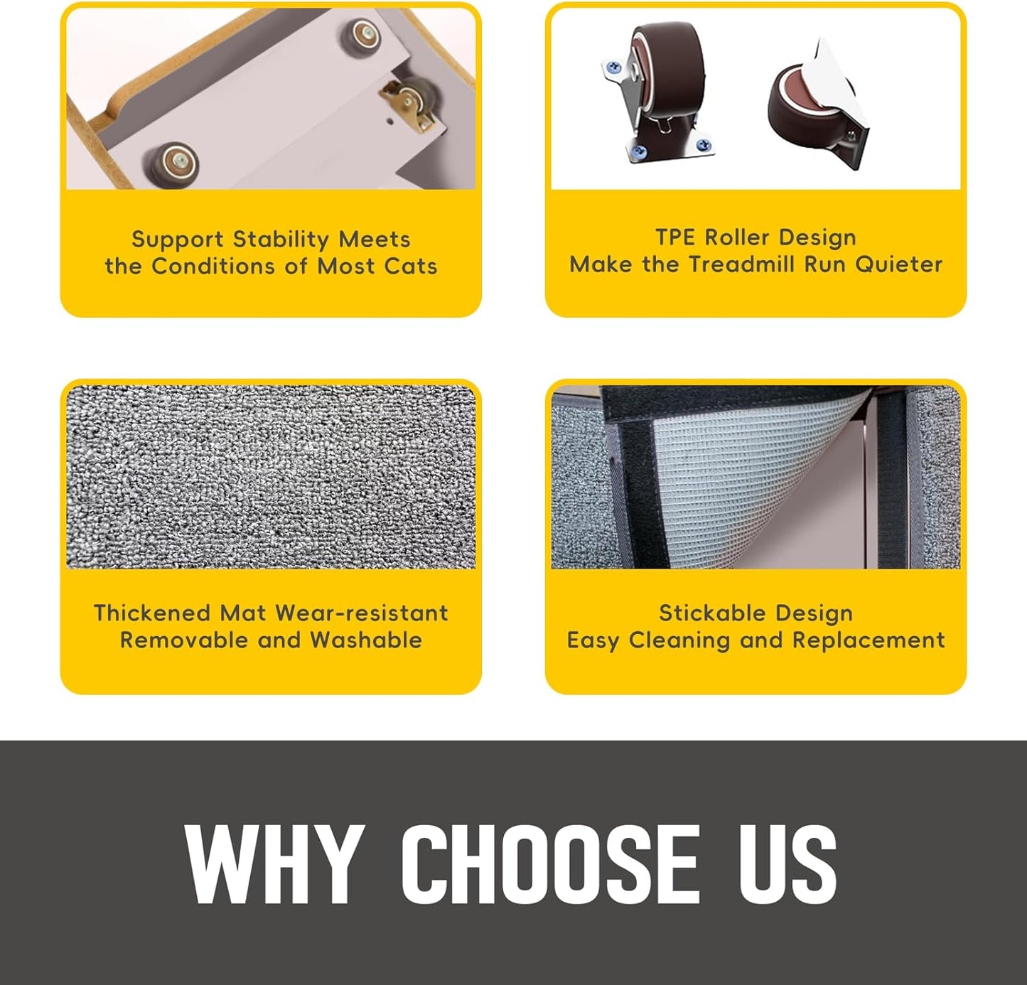 Cat Exercise Wheel 45 Inch Cat Treadmill for Indoor Cats, Running Wheel with Detachable Carpeted Runway, Cats Running Wheel Carpet Suitable for Most Pets Weight Loss and Health (Pink, XL)