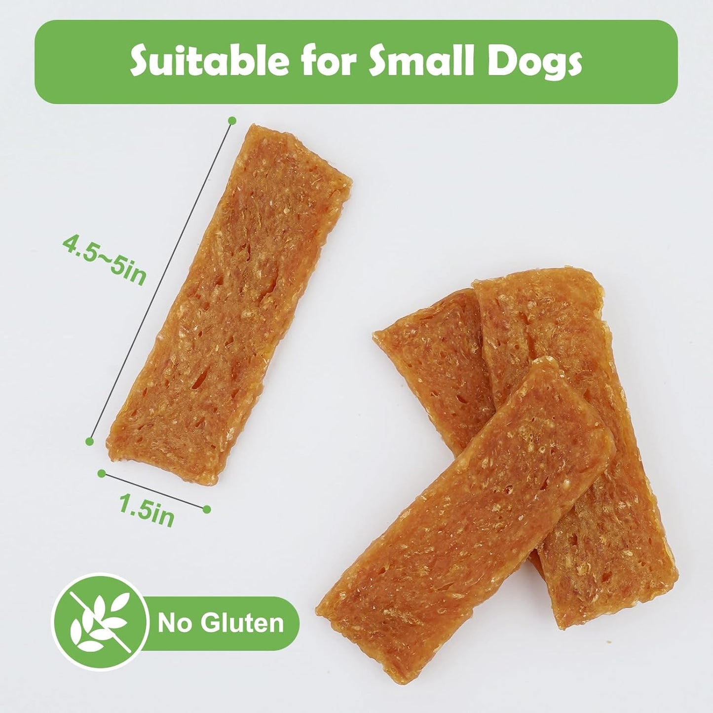 MON2SUN Dog Treats Chicken Jerky Pumpkin Flavor, Rawhide-Free, Gluten-Free, Healthy Jerky Snacks for Small Dogs, 10.6 oz