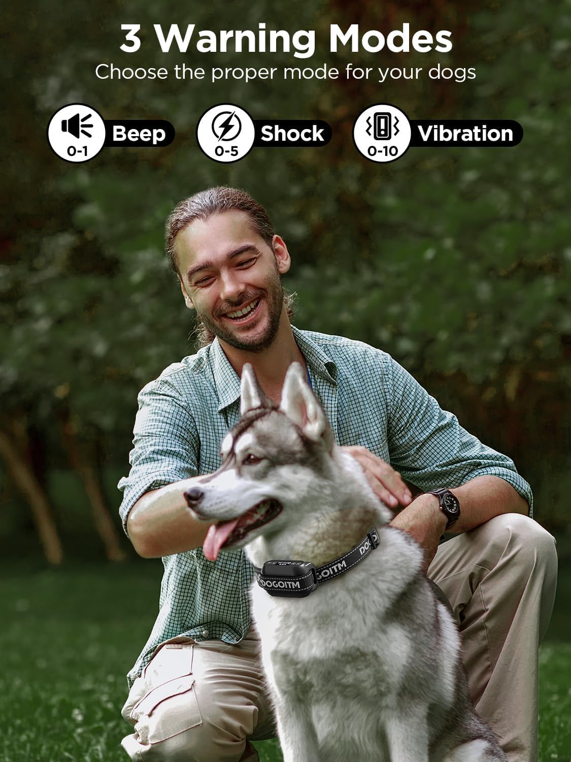 GPS Wireless Dog Fence System, Electric Fence Collar with 3 Warning Modes,Dog Fence for Outdoor Use,Range 65-3290 FT, Waterproof& Rechargeable Pet Containment System for Most Dogs