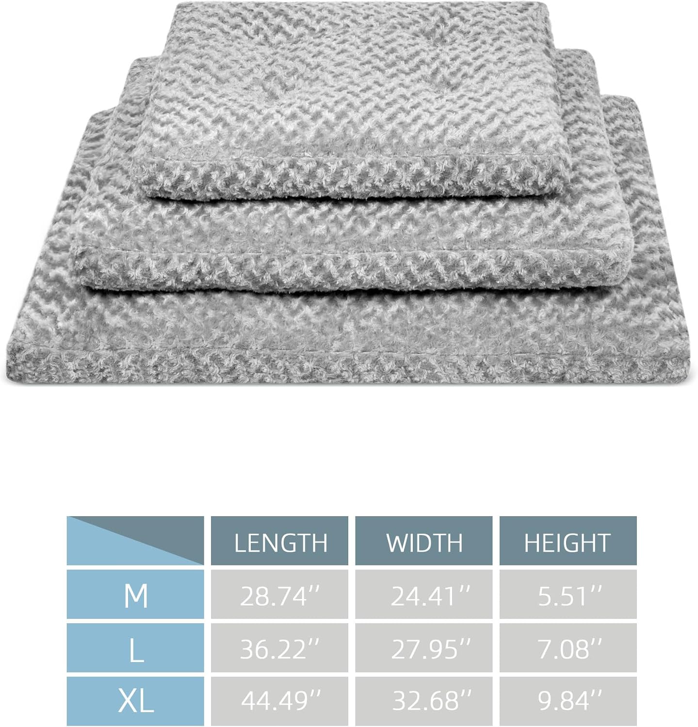 Dog Bed Washable Pet Bed,Dog Crate Bed Washable Cushion with Anti-Slip Bottom,Calming Anti-Anxiety Pet Bed with Non-Slip Bottom for Small&Medium&Large Dogs and Cat,Grey(M)