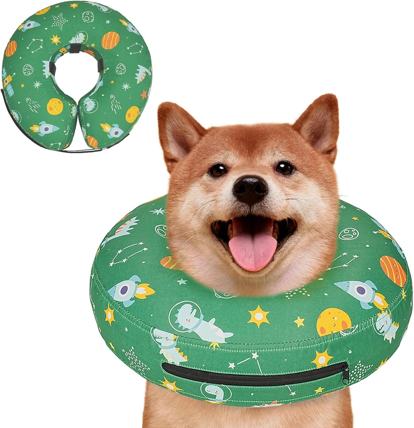 Inflatable Dog Cone Collar for After Surgery, Dog Donut Collar After Surgery, Soft Pet Cone for Small Medium Large Dogs to Stop Licking