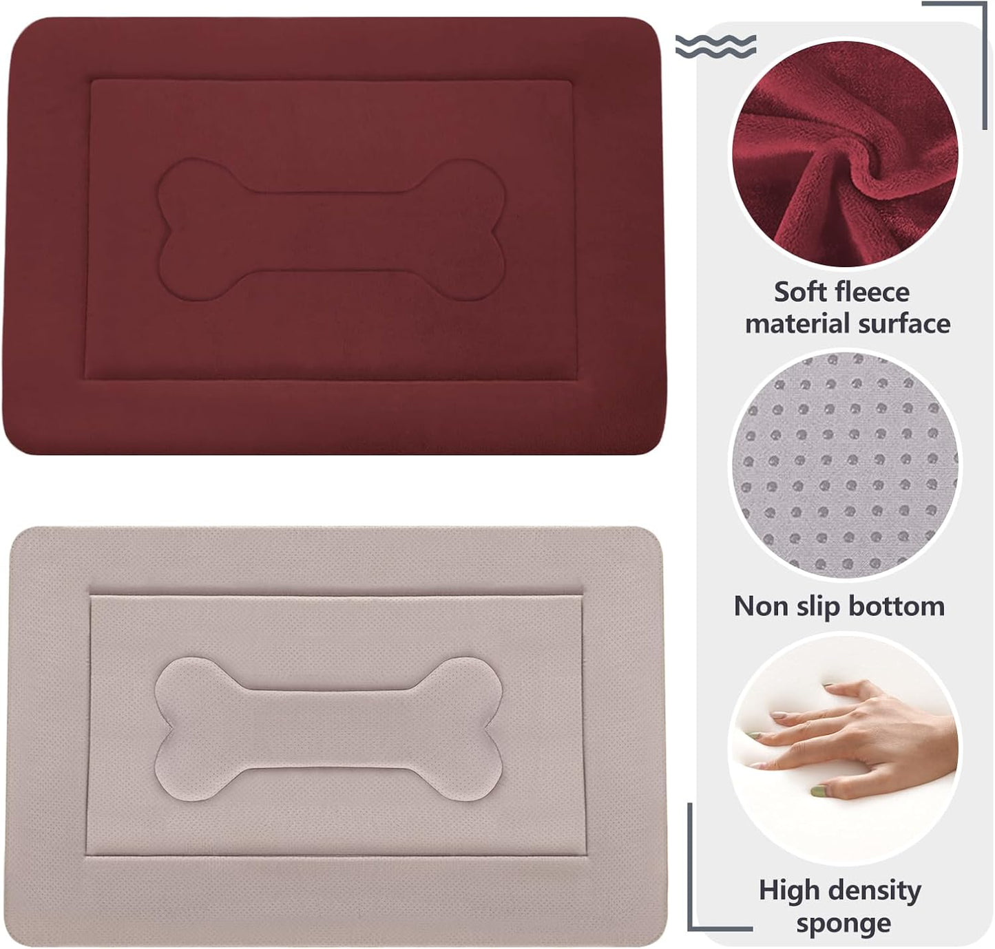 JoicyCo Medium Dog Bed Crate Mat 36 in Non-Slip Washable Soft Mattress Kennel Pads