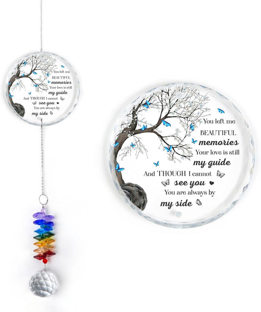 Memorial Suncatcher - Sympathy Gift for Loss of Loved One - Crystal Rainbow Maker - Bereavement Keepsake - Hanging Crystal Decor - Loss of Family Friend Pet - Ornament