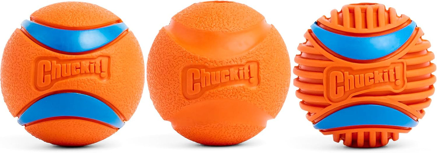 Chuckit! Dog Balls - Interactive Dog Toys, High-Bounce Fetch Ball, Ultra and Rugged Balls, Durable - Size Medium, 2.5-inch Diameter, Set of 3