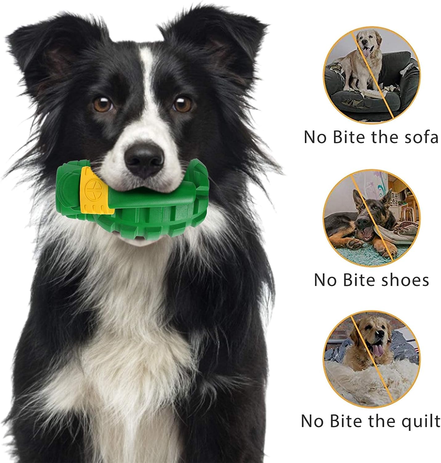 Indestructible Dog Toys for Aggressive Chewers - Heavy Duty, Durable Toys for Large Dogs (Green)