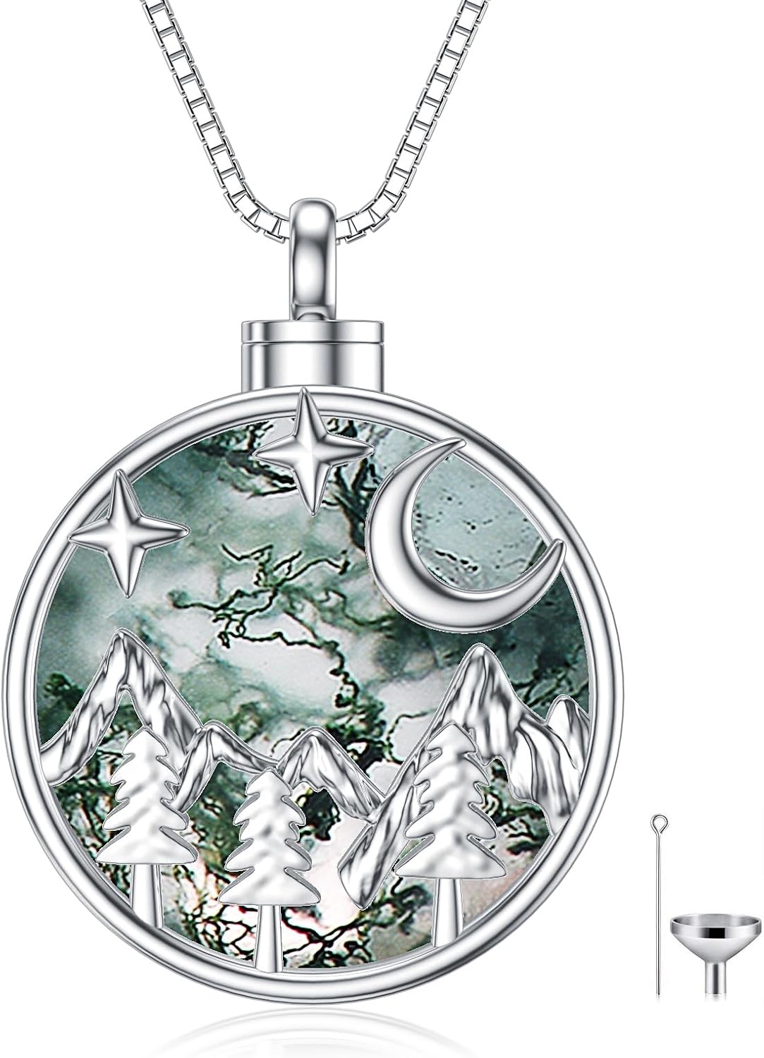 WINNICACA Urn Necklace for Ashes Sterling Silver Abalone Shell Cremation Jewelry for Ashes Jewelry Gifts for Nature Lovers Keepsake Memorial Jewelry for Women