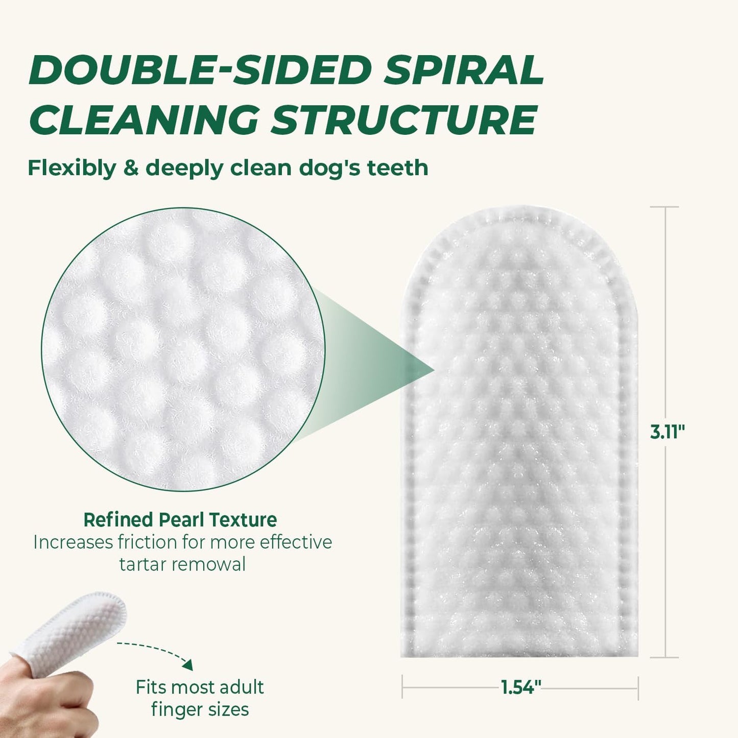 Pet Dental Finger Wipes for Dog & Cats, Remove Bad Breath by Removing Plaque and Tartar Buildup No-Rinse Dog Finger Toothbrush, Disposable Gentle Cleaning & Gum Care Pet Wipes, 50 Counts