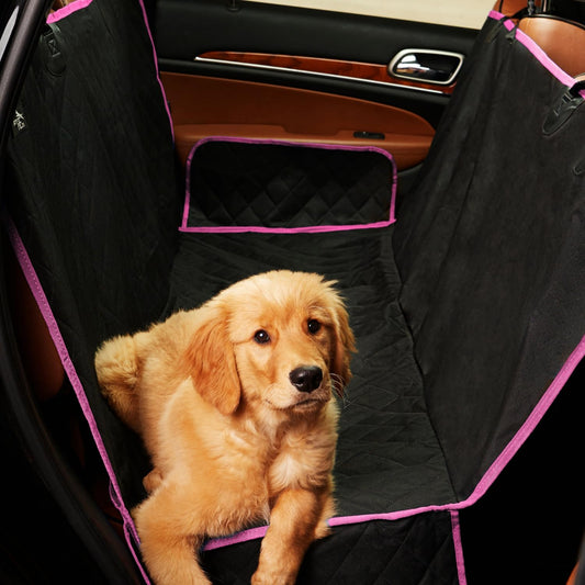 Active Pets Pink XL Dog Car Hammock Back Seat Cover, Waterproof Backseat Cover Protector for Truck Bench Rear of Sedans or SUVs, Essential Pet Supplies Vacuum or Wipe Clean, Machine Washable