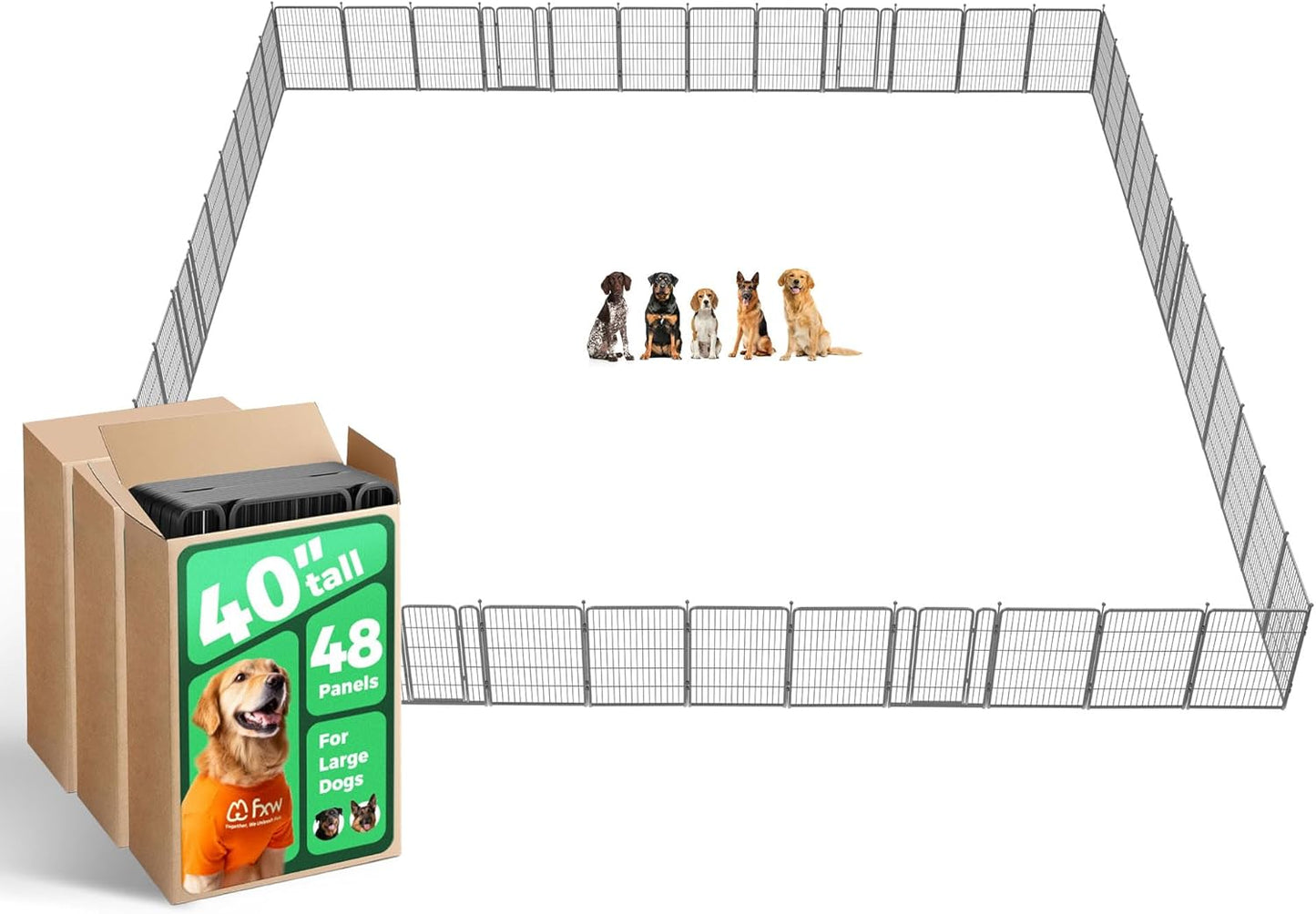 FXW Aster Dog Playpen Designed for Yard, 40inch 48 Panels