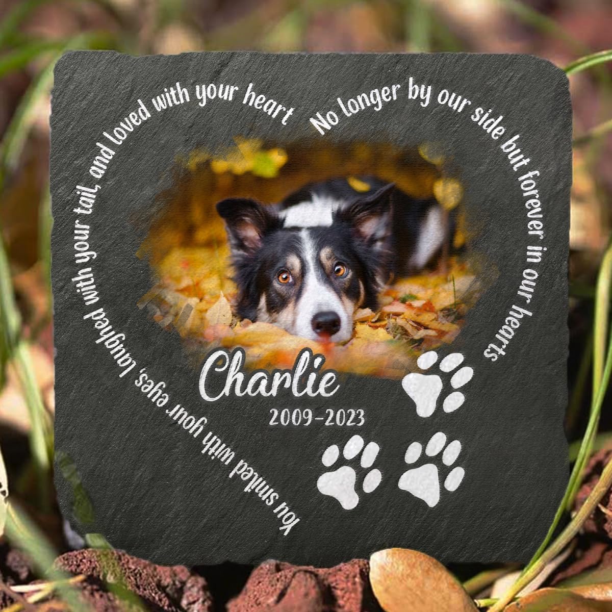 Personalized Pet Memorial Gifts, Dog Bereavement Gifts, Square Shaped Cat Memorial Stones, Memorial Plaques, Paw Print, Dog Memorial Gifts for Loss of Dog Sympathy Gift
