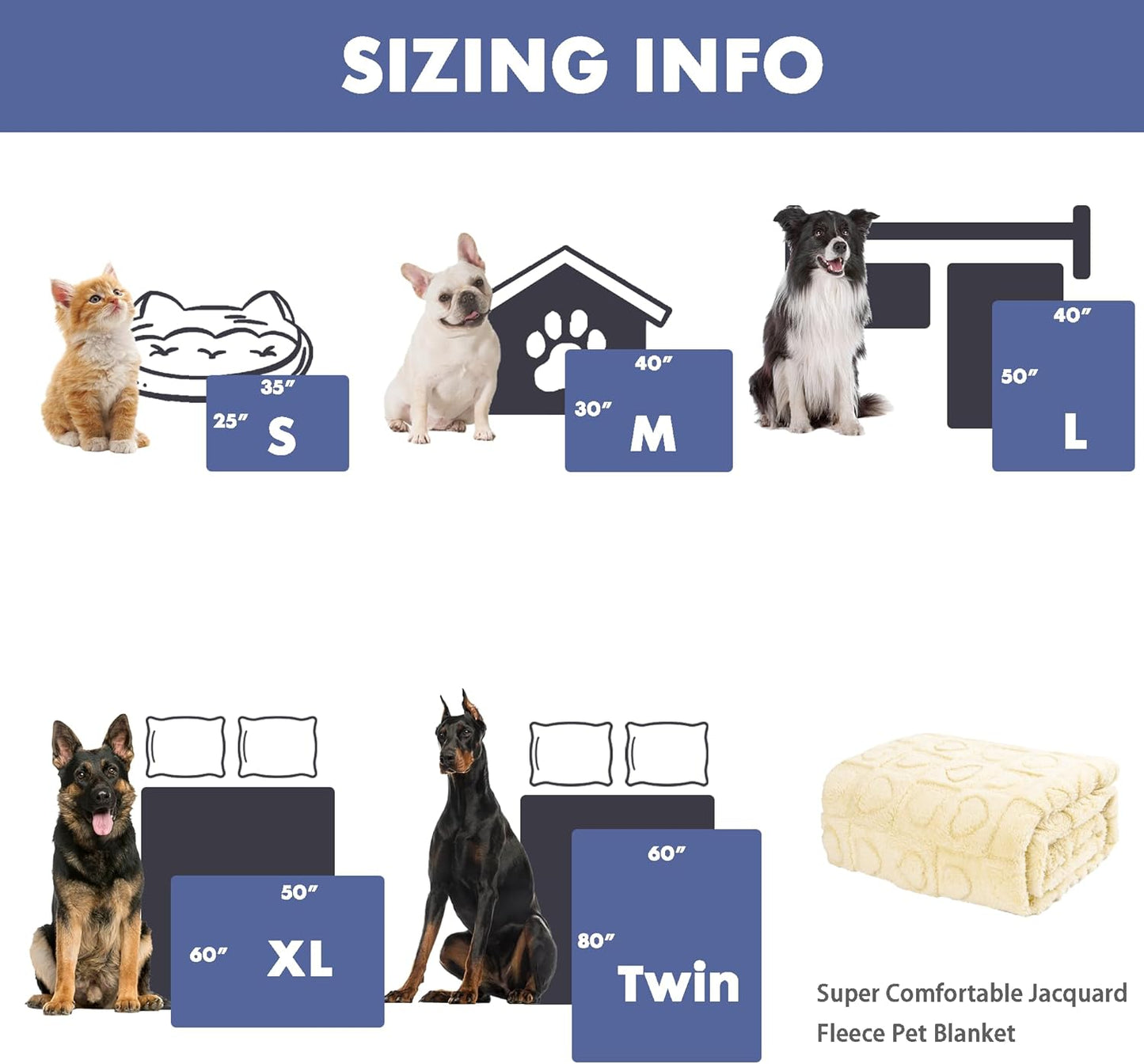 gogobunny Calming Plush Dog Cat Blanket 300GSM Coral Fleece, Ultra-Soft Machine Washable Pet Bedding for Small Medium Dogs Cats Puppies Kittens (Beige, 30x40)