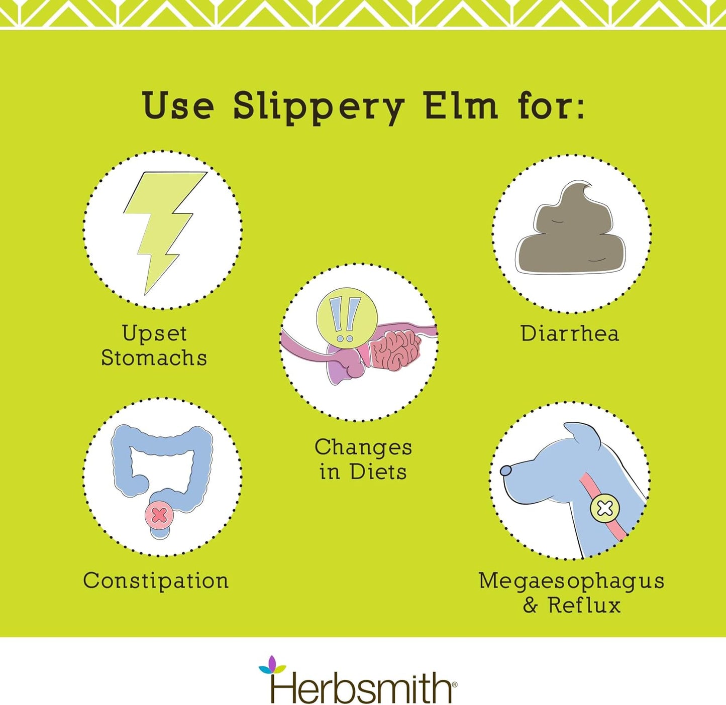 Herbsmith Organic Slippery Elm - Digestive Aid for Dogs and Cats - Constipation and Diarrhea Relief for Dogs and Cats - Megaesophagus Dog Aid- 75g