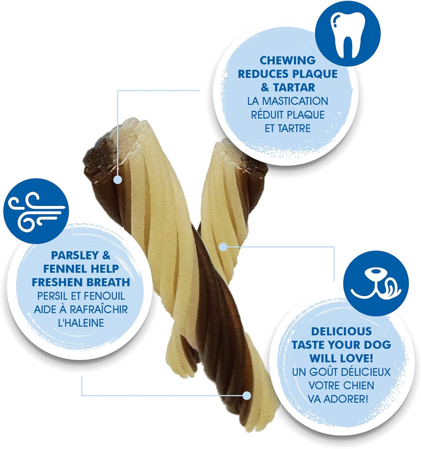 N-Bone FLOSSta Dental Chews for Dogs – Natural Beef Liver Flavor, No Dyes, Grain-Free, Breath Freshening, Plaque & Tartar Control, Digestible Teething Aid – 12 oz Bag