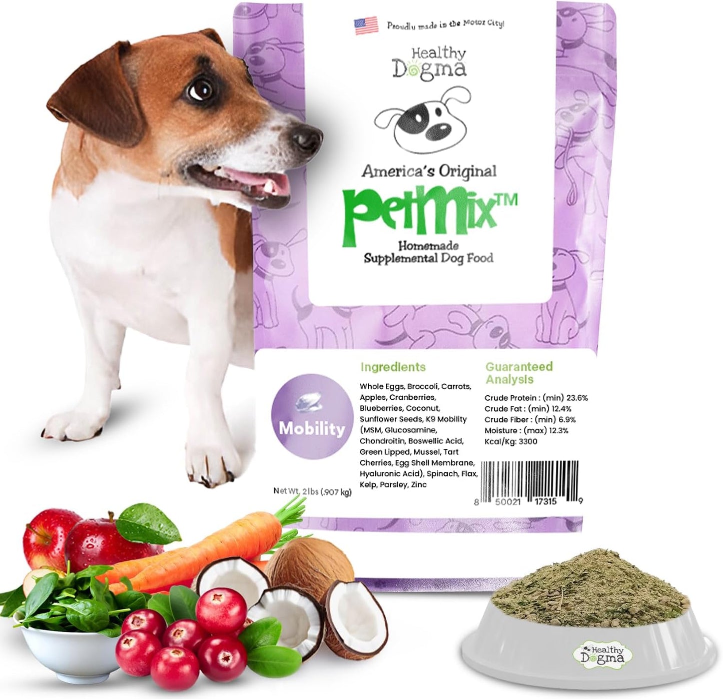 Healthy Dogma - PetMix Dehydrated Dog Food - Raw, Clean Ingredient Dog Food - Joint Support & Mobility - No Preservatives, 2 lbs
