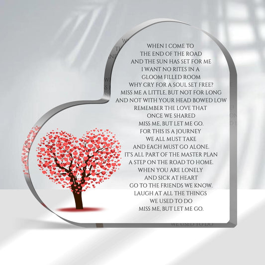 Remembrance Gifts, Sympathy Gifts, Funeral in Memory of Loved One, Heart Shaped Acrylic Decor Sign, Grieving Gift with Sympathy Condolence, Bereavement Condolence Gifts