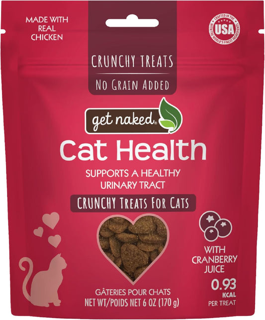 Get Naked Urinary Cat Health Treats with Cranberry & Real Chicken 6oz | Crunchy, Grain-Free, Natural Urinary Tract & Dental Care | Supports UT Support & Fresh Breath | Made in The USA