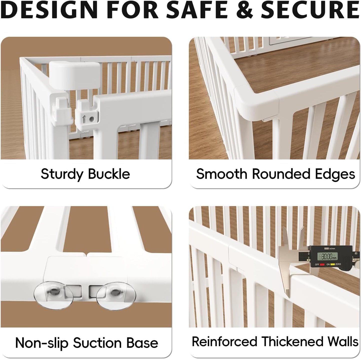 PALOPALO Indoor Outdoor Dog Playpen for Small/Medium Pets | Adjustable Non-Slip Base Puppy & Cat Pen | BPA-Free Plastic Kennel with Easy-Clean Design
