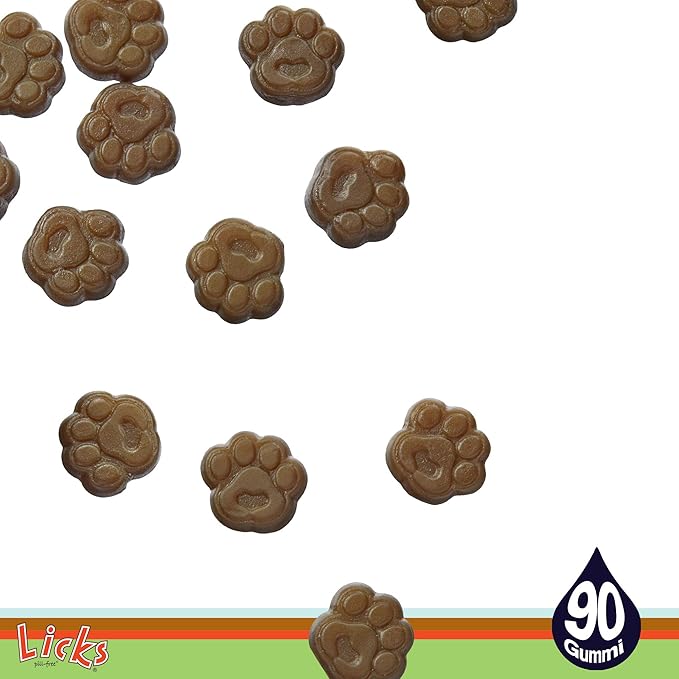 Licks Pill-Free Dog Calming Gummies - Zen Calming Aid Supplements for Aggressive Behavior & Nervousness - Dog & Puppy Treats for Stress Relief & Health - Gummies - 90 Use