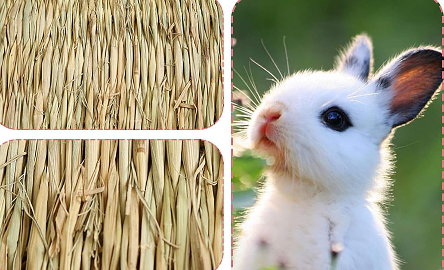 Yesland 12 Pack Woven Rabbit Mat - Grass Mat & Bunny Bedding Nest - Natural Chew Toy Bed for Guinea Pig Chinchilla Squirrel Hamster Cat Dog and Small Animal