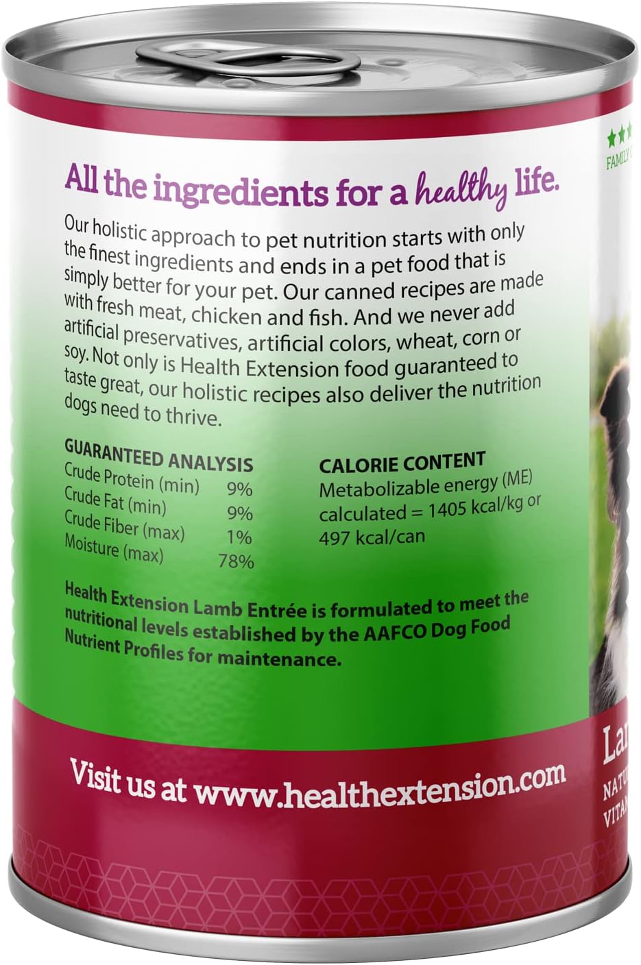 Health Extension Lamb Entrée Wet Dog Food, 12.5 oz – Protein-Rich Recipe, Hydration Support, Ideal for Sensitive Stomachs (Case of 12 Cans)