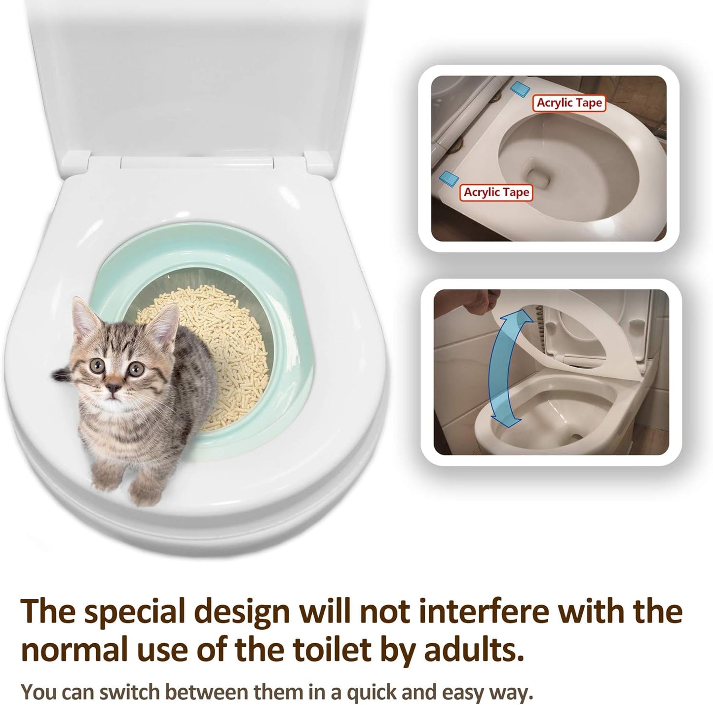 Cat Toilet Training Kit 2022 - Teach Cat to Use Toilet Cat Toilet Training Kit (One Pack + Extra Training Pan), White (CTS-FMC4(2TP))