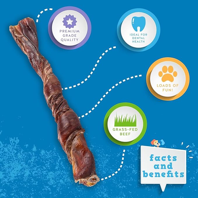 Jack&Pup 6" Bully Twists | Odor Free Bully Sticks for Dogs | Single Ingredient Dog Chew Sticks for Light Chewers | All Dog Breeds (25 Ct)