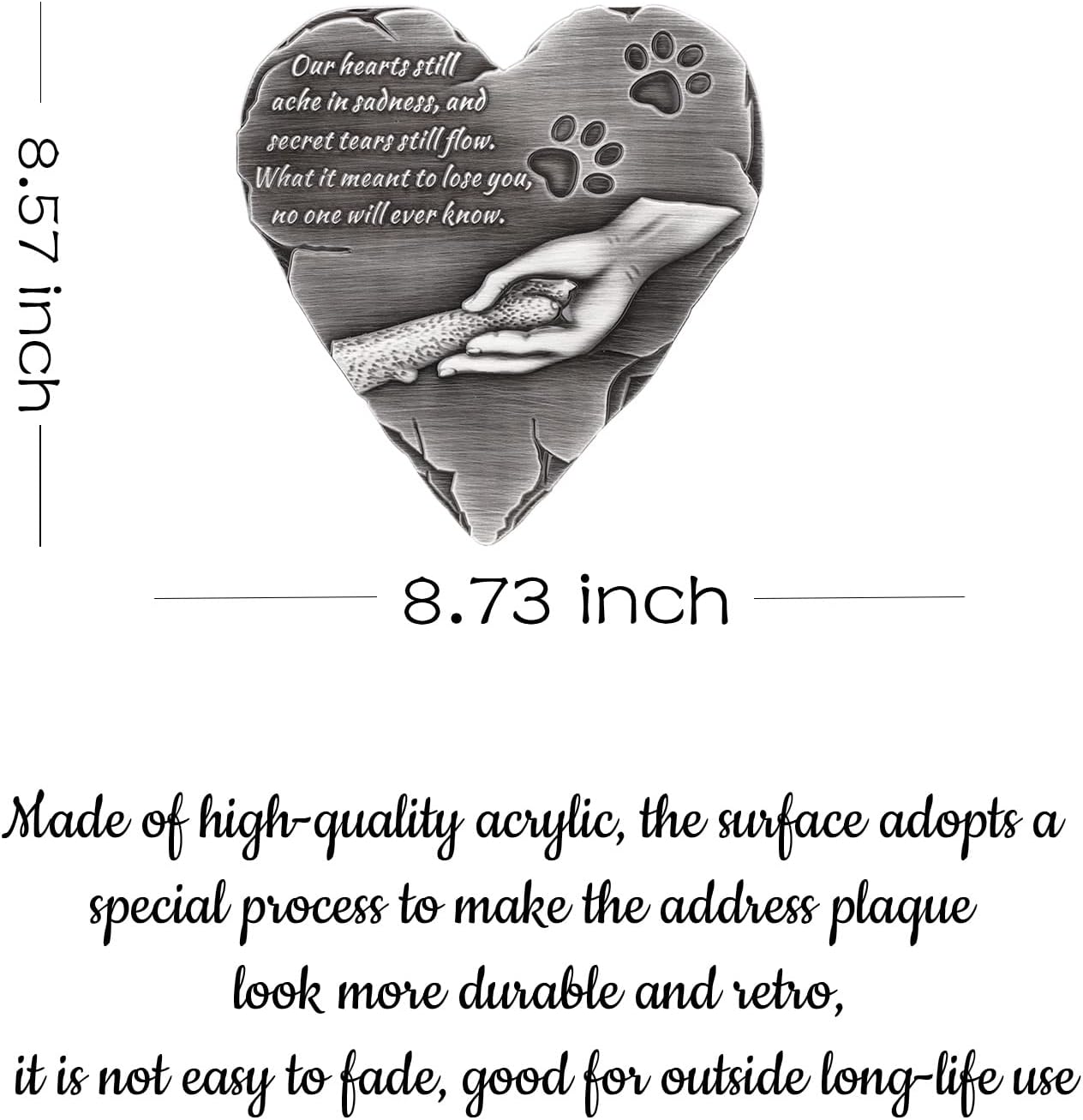 Pet Memorial Stone Plaque Pet Headstone,Customize Indoor/Outdoor Garden Plaque Grave Markers with Pet Name,Personalized Cat Dog Memorial Plaques,Loss of Pet Sympathy Gift-Acrylic Material