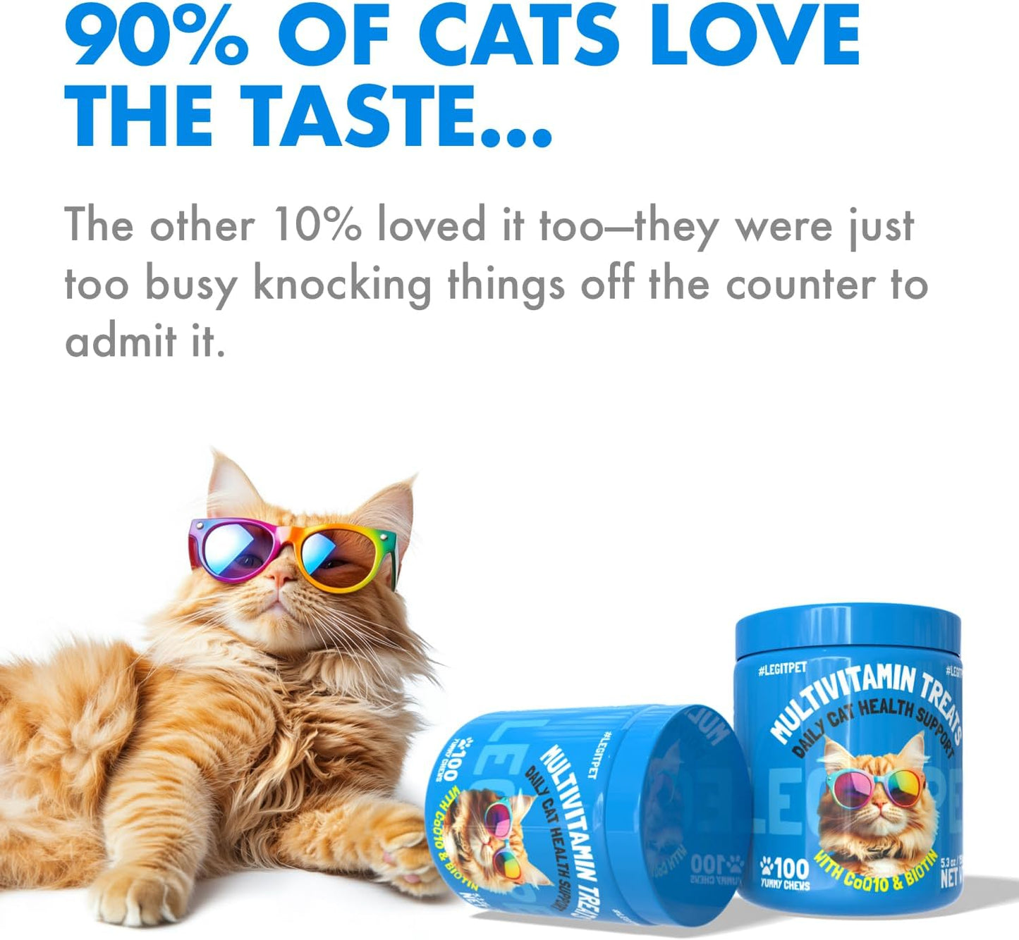 Multivitamin Cat Treats Vitamins for Indoor Cats Skin & Coat Digestion Immunity Mobility Heart & Brain Support Supplements for Overall Cat Health with Vitamins A B C D E and Biotin 100 Yummy Chews