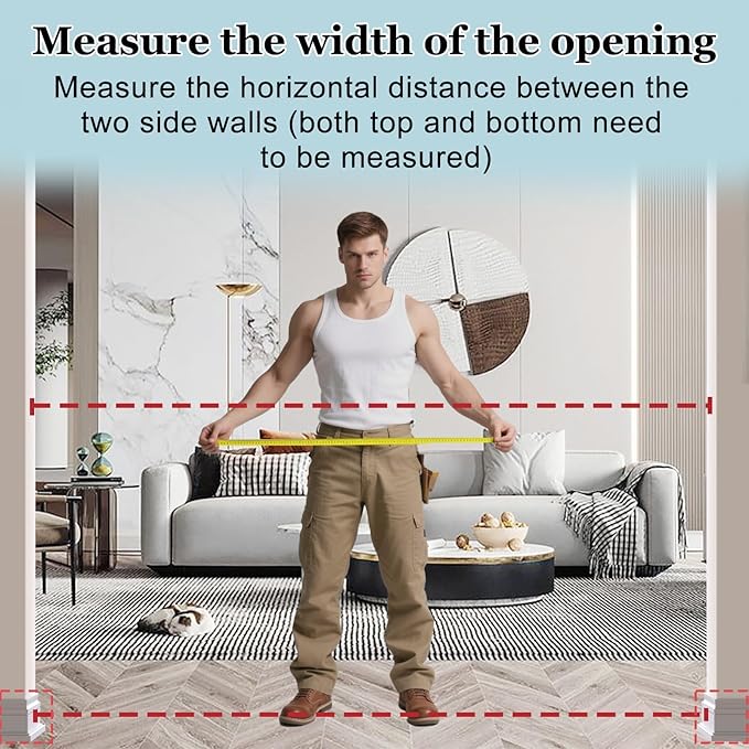 WAOWAO Triple Lock 68.11-75.98" Baby Gate Extra Wide Pressure Mounted Walk Through Swing Auto Close Safety White Metal Dog Pet Puppy for Stairs,Doorways,Kitchen