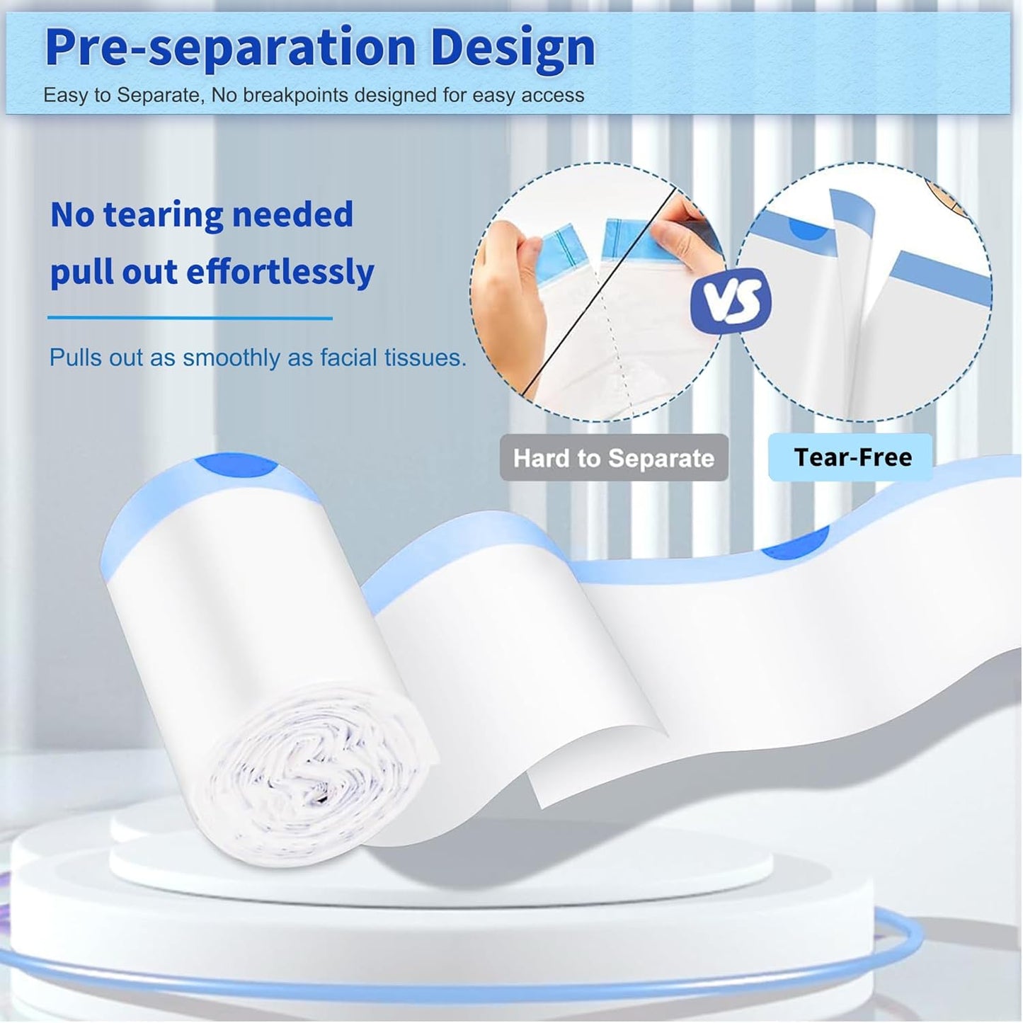 60 Count Self-Cleaning Cat Litter Box Liners Bag Compatible with MW-SC01/MW-SC02/MW-LR01, Drawstring Heavy Duty Cat Litter Receptacles Bags Fit For Automatic Pet Litter Box-17.7"* 19.7"