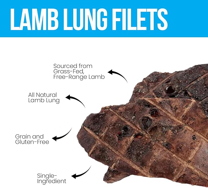 Infinite Pet Life BAAA-RK Bites Lamb Lung Dog Treats | 10oz | Made in USA | Dehydrated Lungs for Dogs