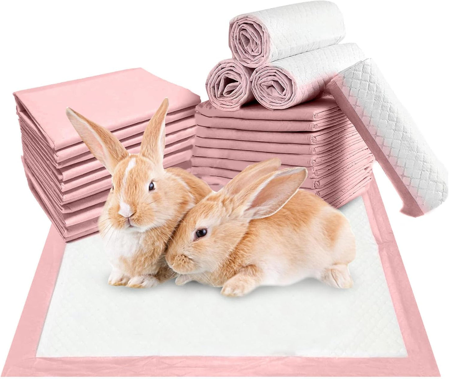 Tfwadmx Rabbit Pee Pads 30 Pcs 18"× 13" Disposable Cage Liners Leak-Proof Super Absorbent Potty Training Pad for Puppy Guinea Pigs Hedgehog Hamsters Chinchillas Cats and Other Small Animals