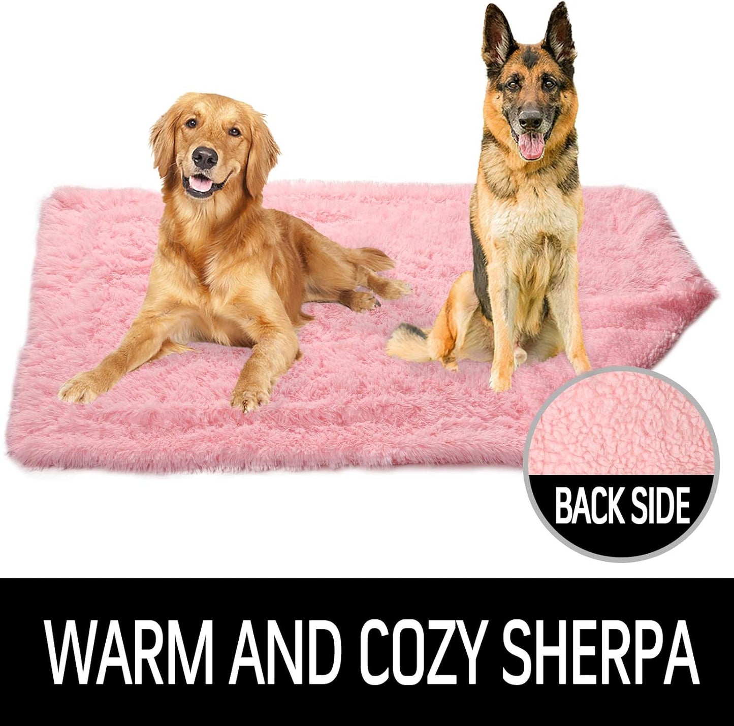 LOCHAS Luxury Fluffy Dog Blanket, Extra Soft and Warm Sherpa Fleece Pet Blankets for Dogs Cats, Plush Furry Faux Fur Puppy Throw Cover, 40''x60'' Pink