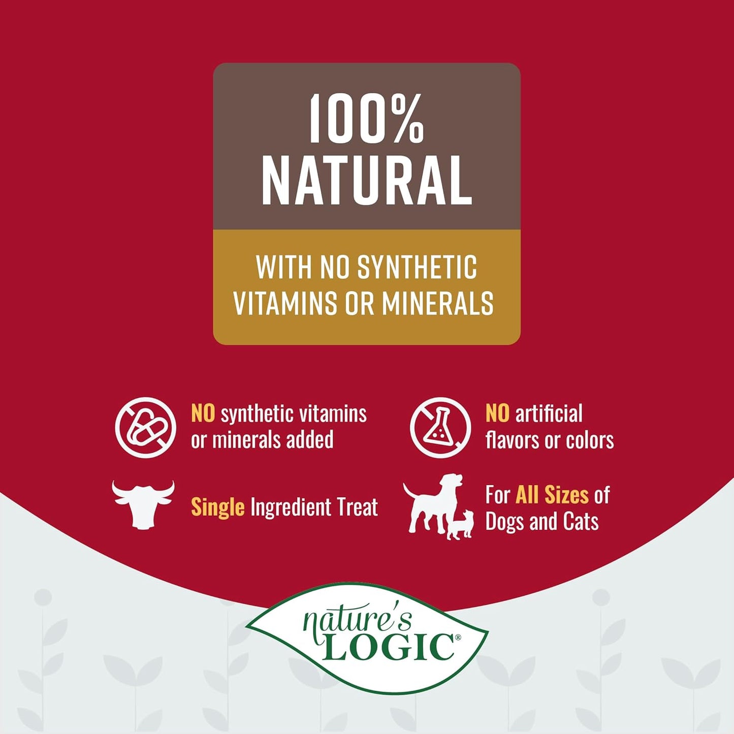 Nature's Logic Beef Lung treat Bites, 1lb, 1 Pack