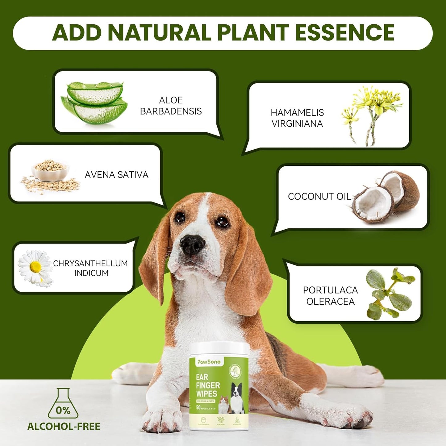 Ear Finger Wipes for Dogs & Cats, Thicker Dog Ear Cat Ear Cleaner Wipes, Natural Relief Cat Ear Cleaner Dog, Pet Health Supplies for Dog Small Animal Cat, Aloe Scent Deodorizing - 50 Count