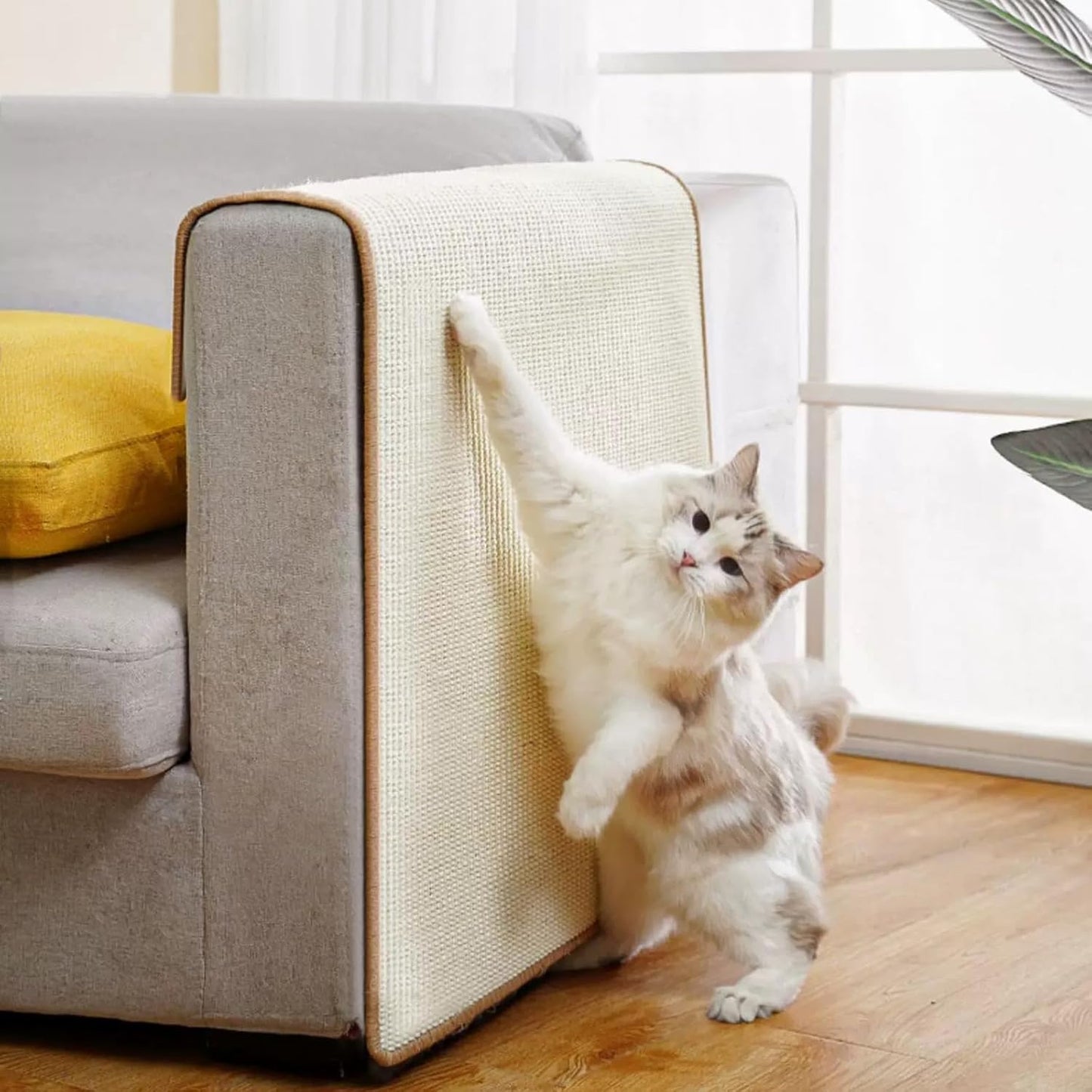 Large Cat Scratch Mat [32 X 20 Inch] Natural Sisal Cat Scratching Mats for Indoor Cats, Durable Cat Scratcher Rug Sisal Pad for Cats Bed, Floor, Couch, Carpets