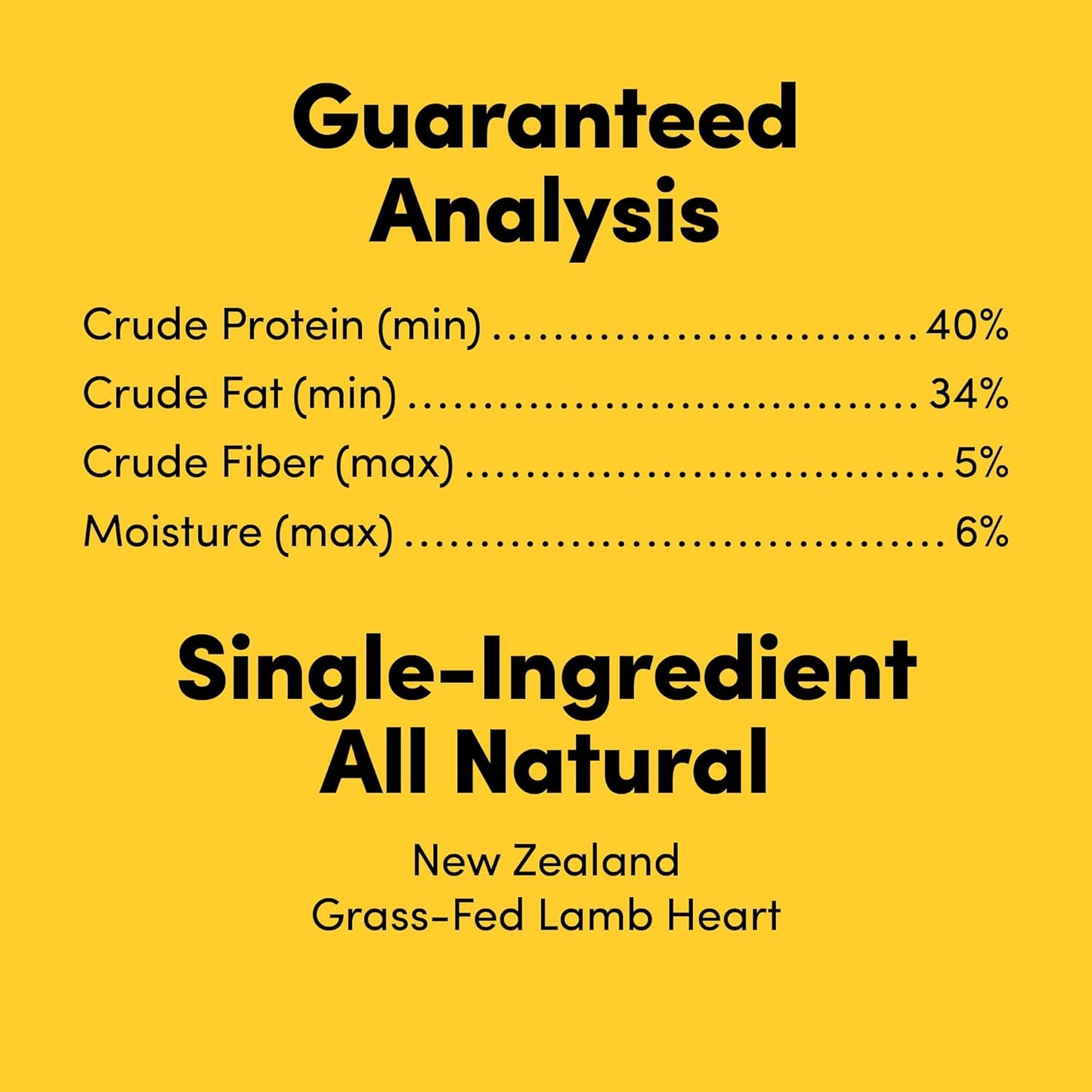 Premium Dog Treats, Freeze-Dried Raw 100% Grass-Fed Lamb Heart, Single Ingredient, Protein Rich, Non-GMO, No Wheat or Corn, 3 oz