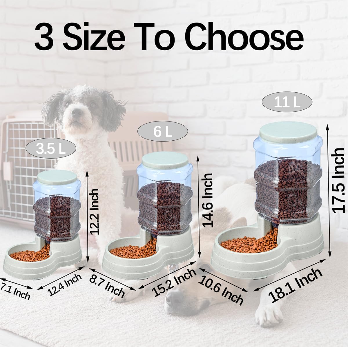 Gravity Automatic Pet Feeder for Large Breeds,3.8L Large Dog Food Feeder Dispenser with Detachable Top Lid,Large Capacity Dry Food Storage Bowl for Large Pet
