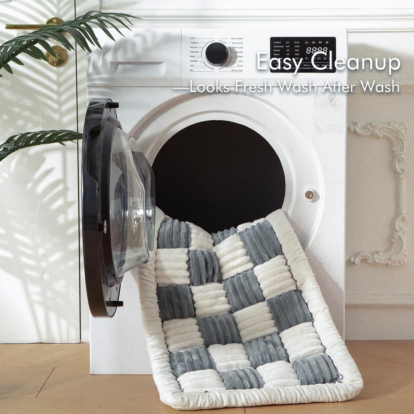 Dog Bed for Car, Pet Travel Backseat Mat for Vehicle SUV Truck Jeep Automobile, Large Washable Foldable Non-Slip Fuzzy Soft Comfortable Cozy Extender Protector Cover Pad, Grey, 24.8x54 in