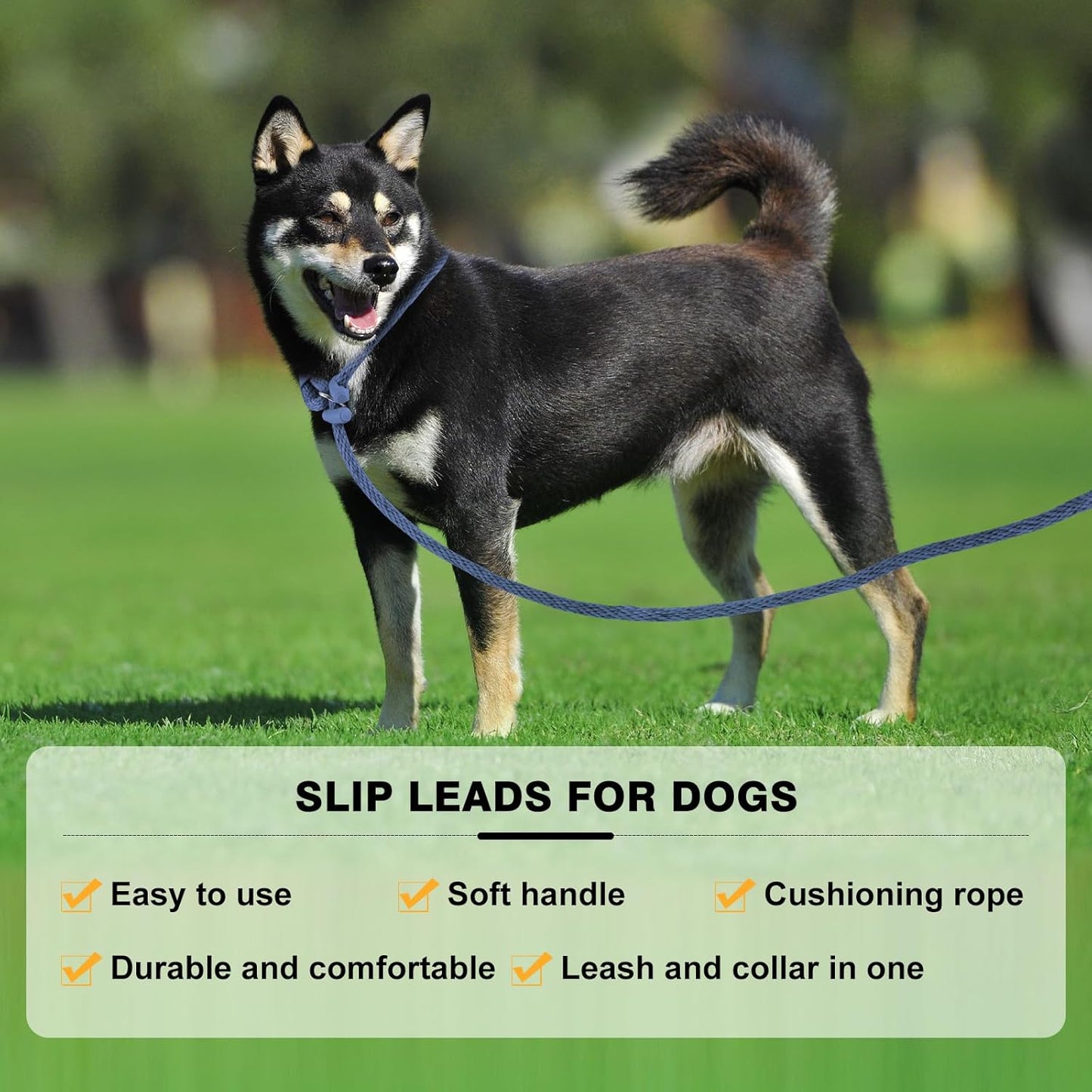 Lynxking Dog Leash Slip Lead Reflective Breathable Rope Comfortable Strong No Pull Slip On Pet Training Lead for Dogs