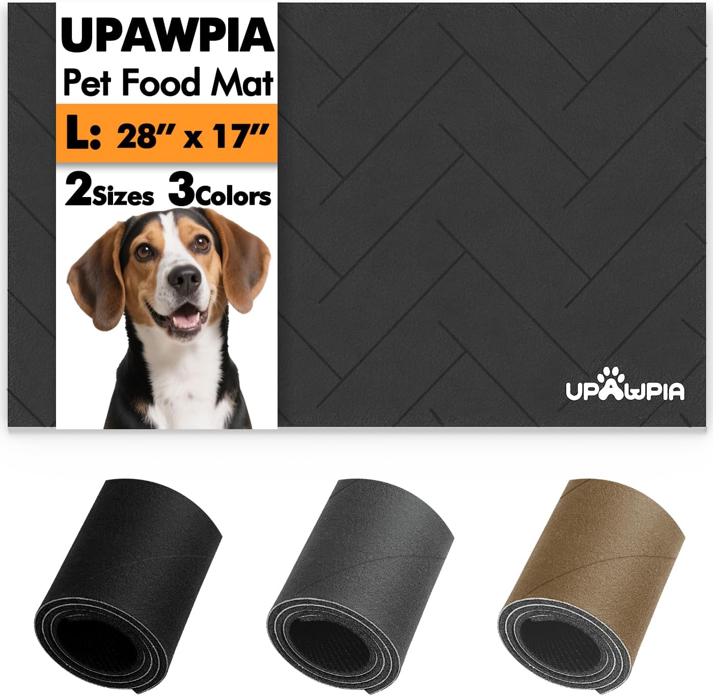 Pet Food Mat Absorbent Cat Food Mat Dog Mat for Food and Water Quick Dry No Stains Dog Feeding Mat Placemat for Messy Drinkers Cat Food Mats for Indoor Cats Bowl Mats Pet Supplies 17"X28" Grey