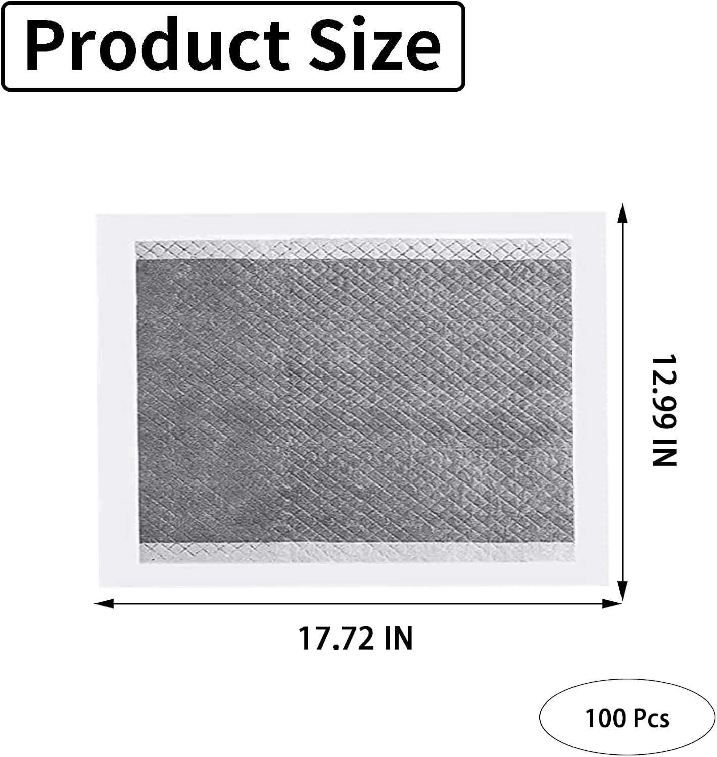 PINVNBY Rabbit Pee Pads,100 Pieces Disposable Cage Liners Black Carbon Super Absorbent Odor-Control,Bunny Potty Training Pad with Quick-Dry Surface for Cat Puppy Kitten Hamsters Chinchillas