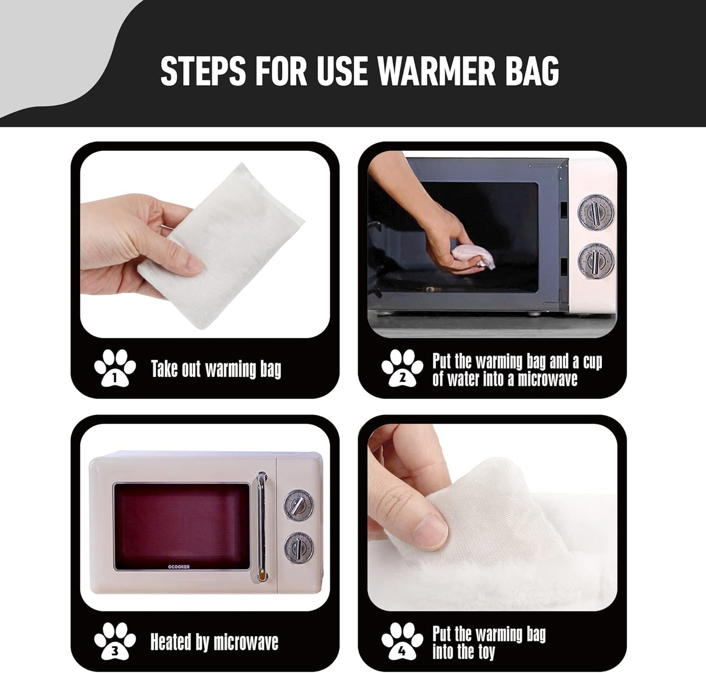 Pet Prime Heartbeat Dog Toy for Puppy - with Warmer Bag Separation Anxiety Toys for Pet Soft Sleep Aid Toy Stuffed Animal Bulldog