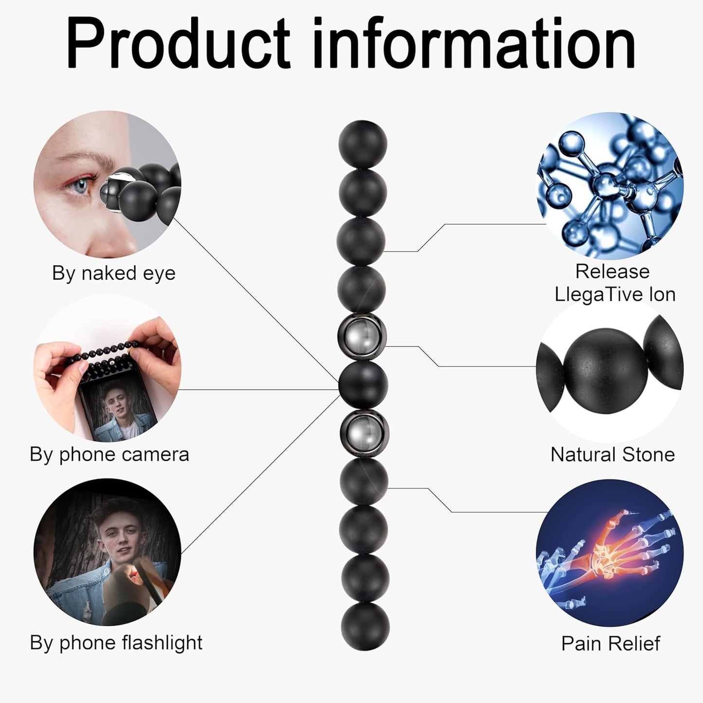 EMIRISTIC Custom Photo Bracelet - Personalized Picture Natural Stone Cuban Chain Bracelet - Any Special Day Gifts