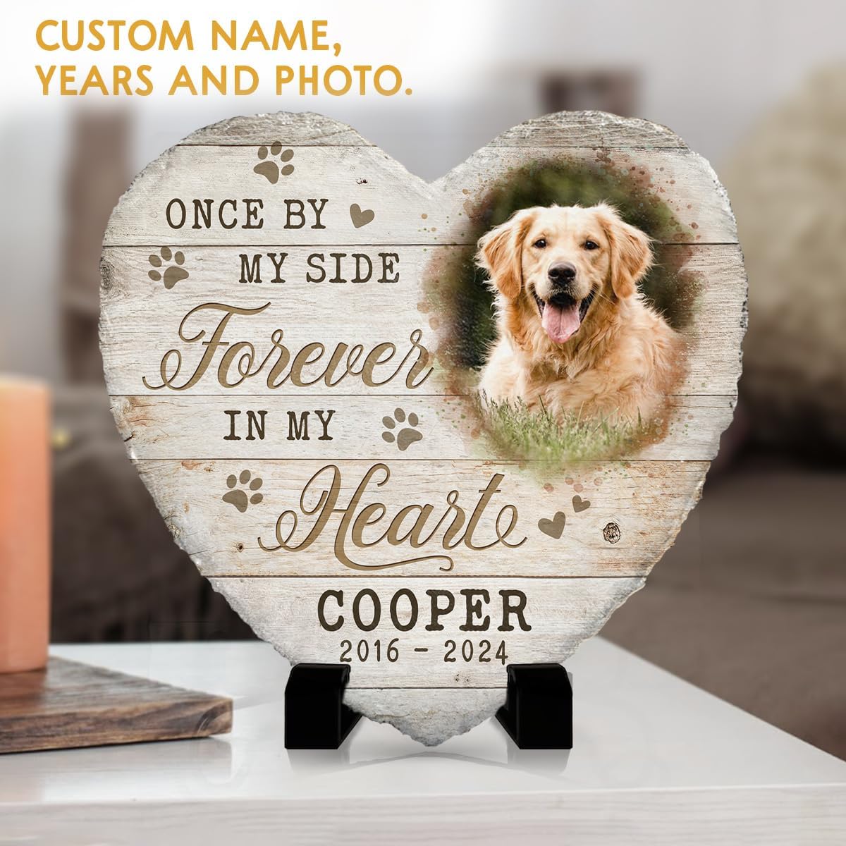 Personalized Pet Memorial Stones for Dogs - Heart Headstones Gifts for Dog Loss - Select Meaningful Quote - Sympathy Gifts to Honor Your Loved One